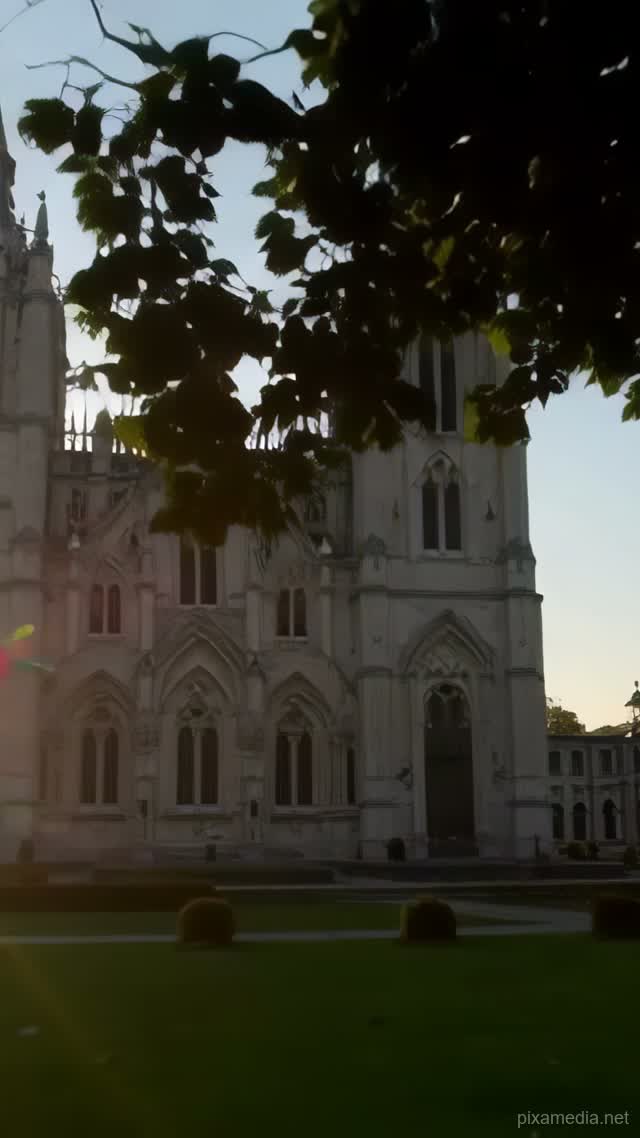 Gothic Majesty at Dawn - Architecture & Interior AI stock
